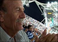 a still from Olympic Diaries: Vasilios the volunteer at the opening ceremony of the 2004 Olympic Games