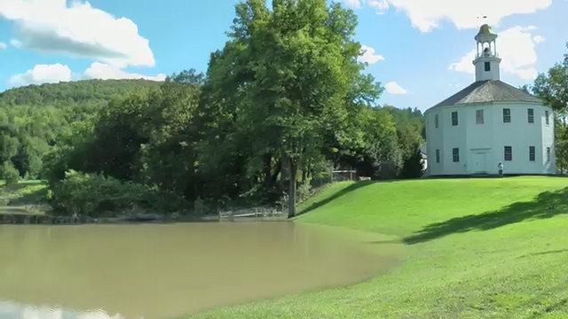 a still from the film: The Old Round Church