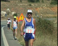 a still from the film: runners in the Spartathlon ultra marathon