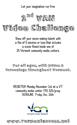 2nd VAN Video Challenge Poster (text & layout, for VAN/MMCTV)
