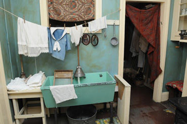 Interior shot of the Confino Family apartment at the Tenement Museum